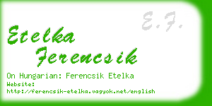 etelka ferencsik business card